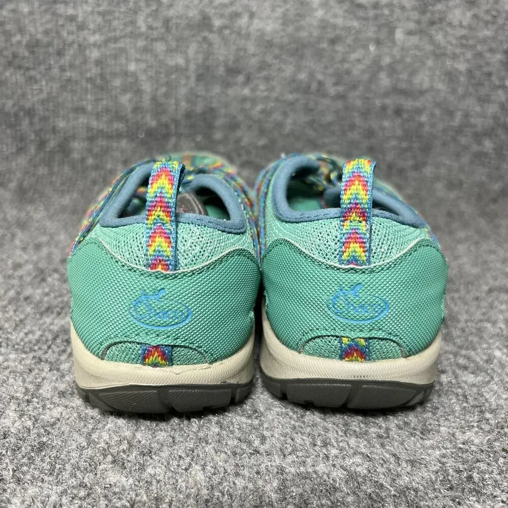 Chaco Shoes Youth Size 3 Green Teal Water Mary Jane Bungee Lace Trail Hiking